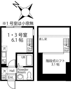 ハーミットクラブハウス岸谷ヒルズ【1階】の間取り