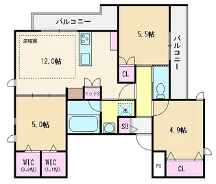 sweet rootsくすのき台(スウィートルーツクスノキダイ)【3階】の間取り