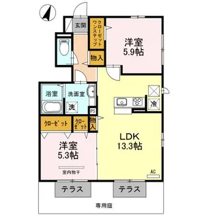 Seiei薬師【1階】の間取り