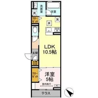 D crest 中之郷2丁目【1階】の間取り