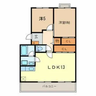 メナージュ東川口【2階】の間取り