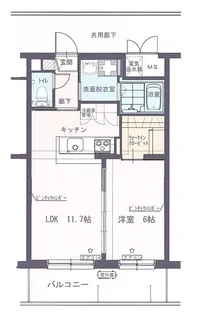 コンブリオ高柳【1階】の間取り