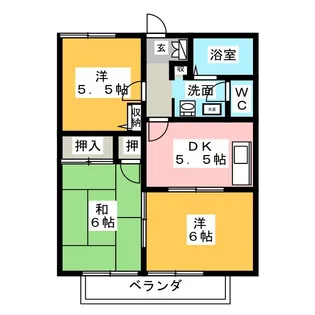アリシア山手 A【2階】の間取り