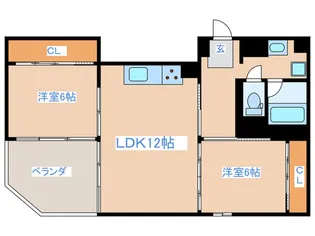 角筈マンション【7階】の間取り