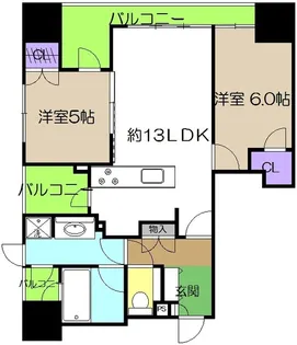 セントラルレジデンス高知中央公園【3階】の間取り