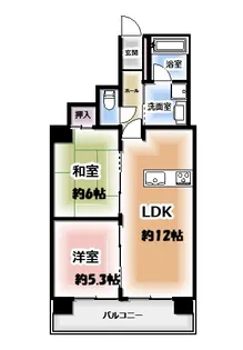 オヴェスト宇都宮ザ・タワー【12階】の間取り