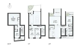 THE GRANDUO HANEGI【1階】の間取り