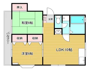 パレス紫苑B【1階】の間取り