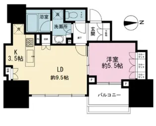 クラッシィスイート・ジオ東麻布【6階】の間取り