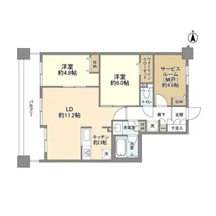 ライオンズガーデンテラス武蔵小金井【4階】の間取り