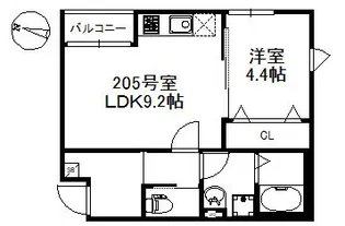 メゾンソレイユ久留米A【2階】の間取り