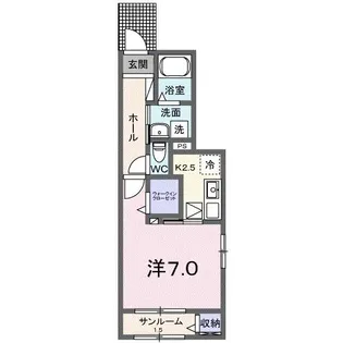 アンソレイエ.RIO B【1階】の間取り