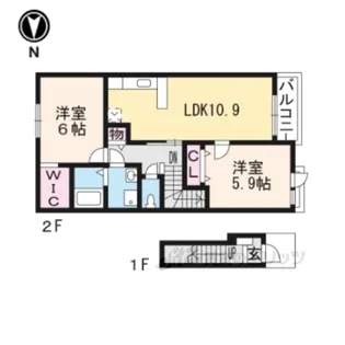 レイクとも1【2階】の間取り