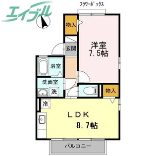 ウエストバンブーII A棟【2階】の間取り