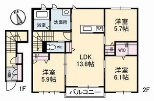 エルヴィータ【2階】の間取り