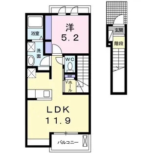 めぞん,いちりやま【2階】の間取り