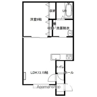 マリオット新釧路【2階】の間取り