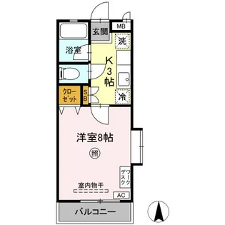 シャトーブリリアント【1階】の間取り