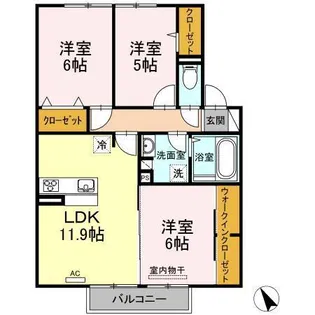 パラッツォジラソーレ【2階】の間取り