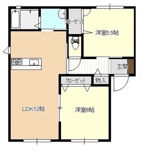 ディアス吉岡【2階】の間取り