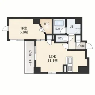 ポルタニグラサウス【6階】の間取り