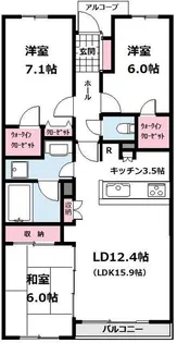 レクセルアベニュー多摩センター【4階】の間取り