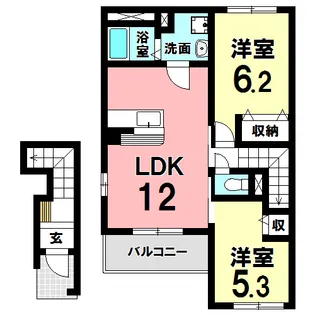 サニープレイス【2階】の間取り