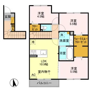 ティエードマロンA【2階】の間取り
