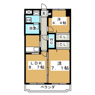 ツインプラザ幸【4階】の間取り