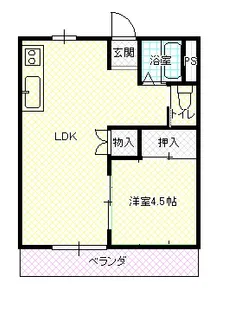 山口県宇部市北琴芝1【アパート】の間取り