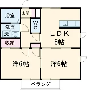 2DKの間取り画像