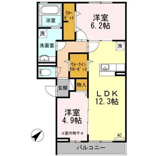 グラード【3階】の間取り