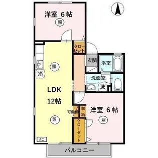 エクレール美濃屋B【2階】の間取り