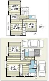 埼玉県川越市大字的場【一戸建】の間取り