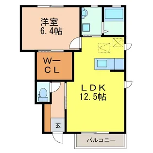 ヴィラフォンテB【1階】の間取り