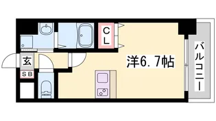 プレサンス三宮東アルバーナ【2階】の間取り