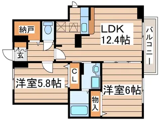 メイポールけやきB【1階】の間取り