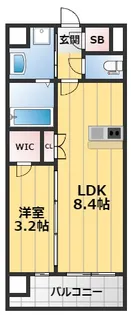1LDKの間取り画像