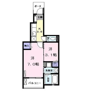 アンジュ I【1階】の間取り