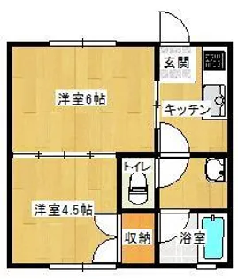亀ハイツ【1階】の間取り
