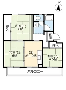 UR中宮第三【4階】の間取り