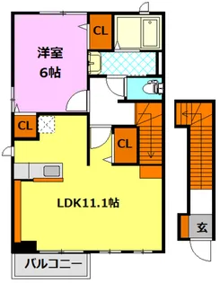 トゥインクル城南A【2階】の間取り