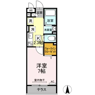 広島県福山市三吉町3【アパート】の間取り