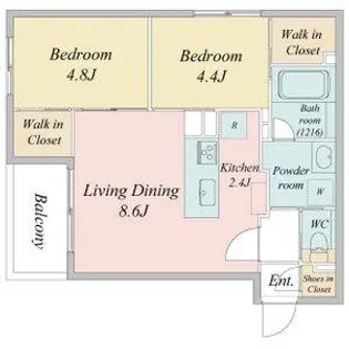 LiveCasa白石【2階】の間取り