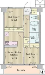 HIGASHIKOMATSUGAWA APARTMENT【2階】の間取り
