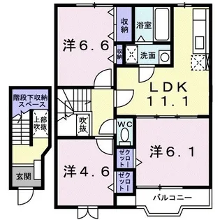 グランドハイツ北館【2階】の間取り