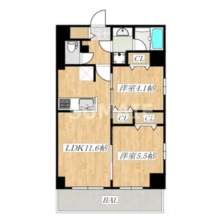 クラウンマンション椿【11階】の間取り