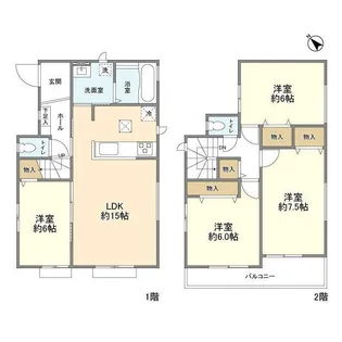 埼玉県越谷市大沢【一戸建】の間取り