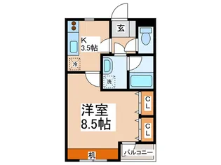 グリ-ンスクエアA【1階】の間取り