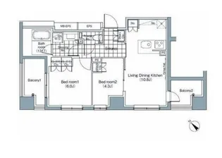 パークハビオ赤坂【8階】の間取り